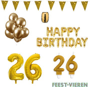 26 jaar Verjaardag Versiering Pakket Goud