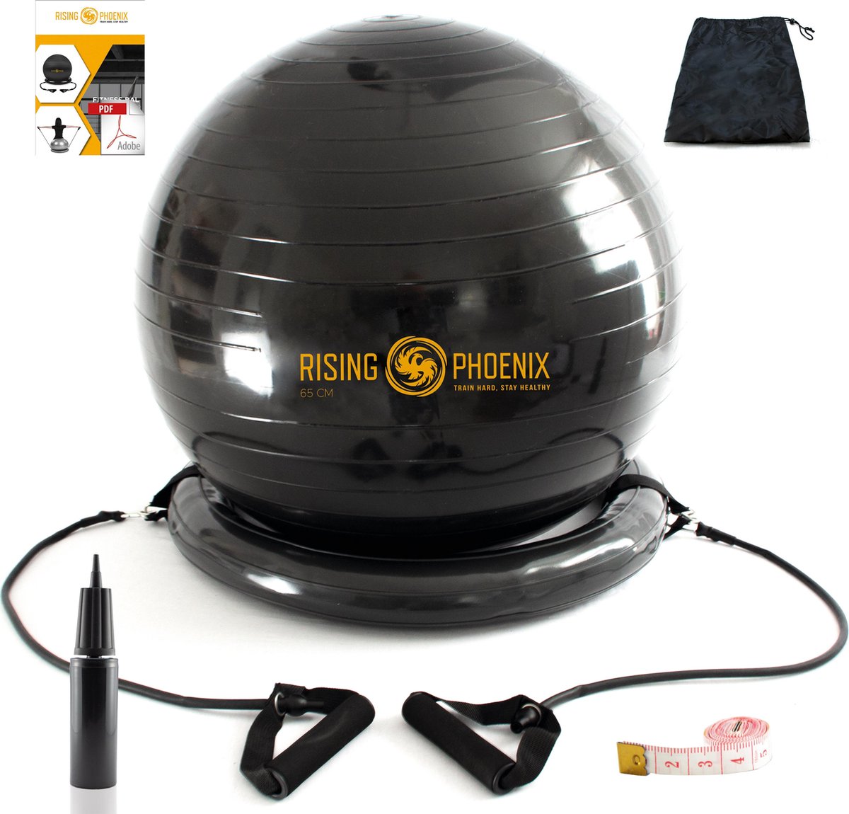 RP® Fitness Bal Yoga Zitbal Fitnessbal Gymbal Pilates Yogabal Balansbal - Tas