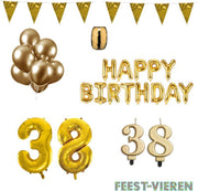 38 jaar Verjaardag Versiering Pakket Goud
