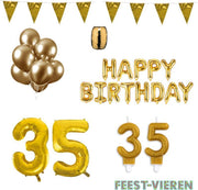 35 jaar Verjaardag Versiering Pakket Goud