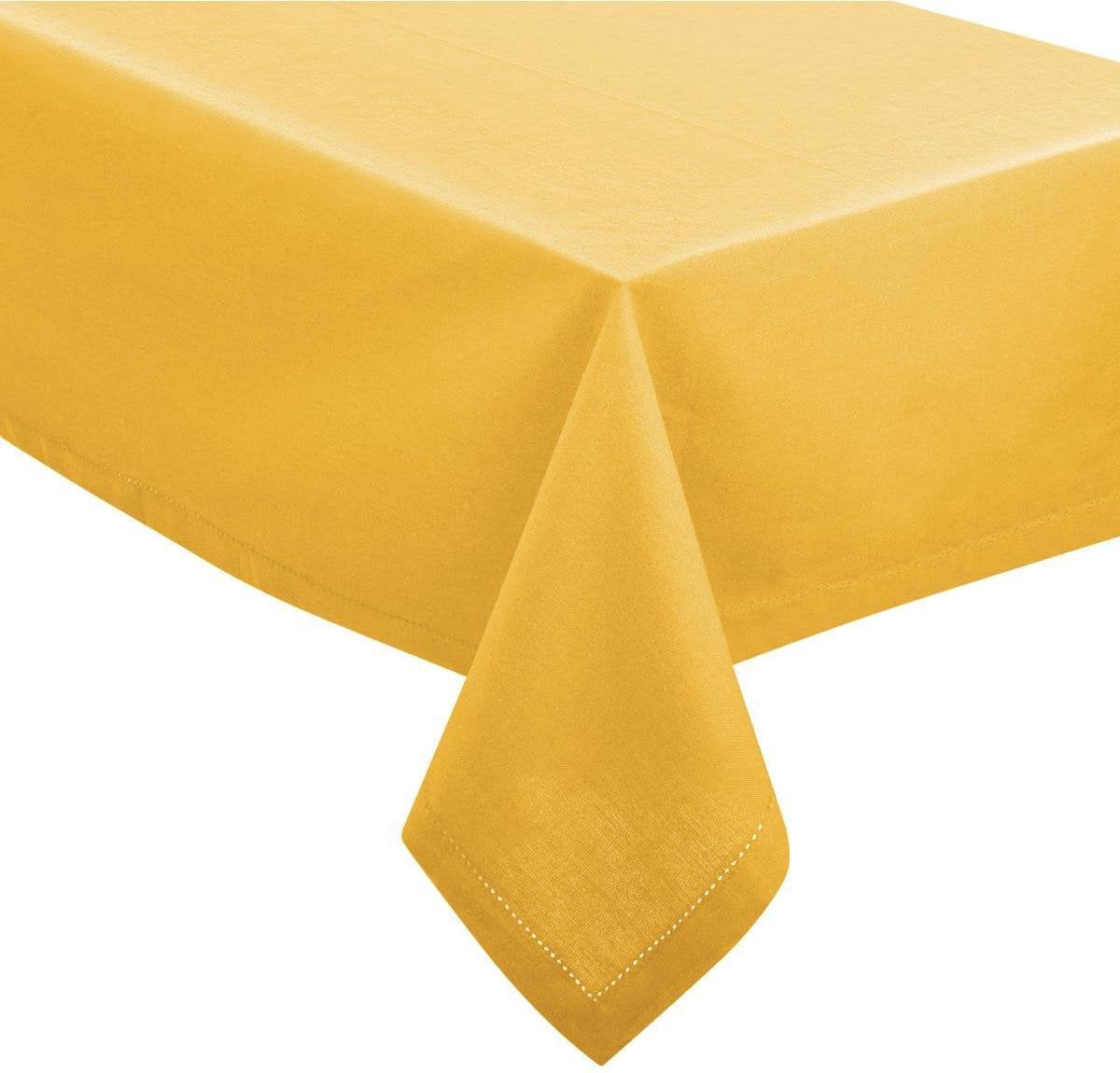 DELUXE tafelkleed chambray katoen oker - 140 x 240 cm - Katoen - Geel