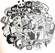 Sticker set voor laptop of andere voorwerpen - Stickerset van 50 stuks - Zwart Wit