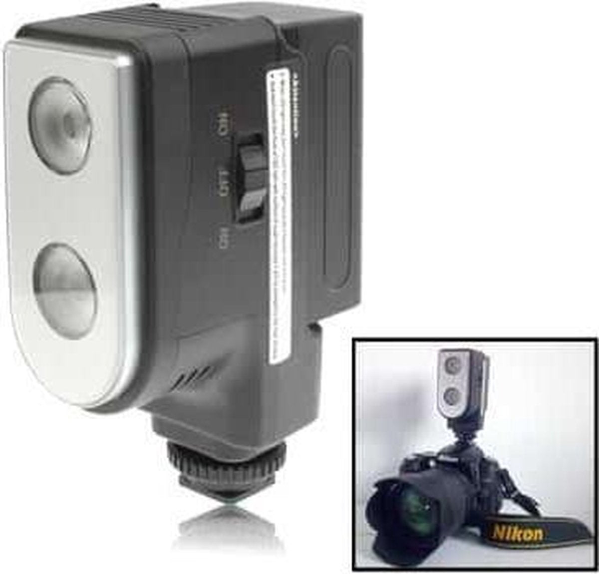 2 digitale LED-videolamp met tweegraads dimfunctie (zwart)