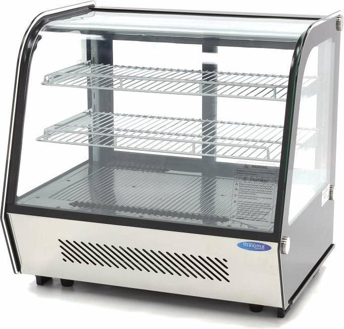 Koelvitrine 70 cm - 120 Liter - met 2 Roosters - Schuifdeuren - Digitale Temperatuur Controle - Dubbel Glas - Gebaksvitrine / Mini Vitrine - Maxima