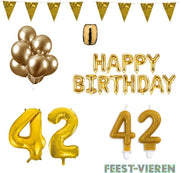 42 jaar Verjaardag Versiering Pakket Goud
