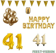 41 jaar Verjaardag Versiering Pakket Goud
