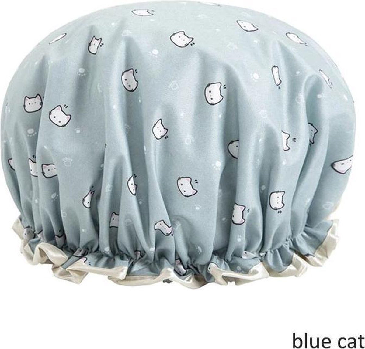 Dikke 1Stuks Douche muts - Shower Cap - Blue Cat - Waterdicht - BadMuts  - Dubbele Laag - Douchemuts Haar Cover Bedekking - Vrouwen Benodigdheden DoucheCap Badkamer Accessoires