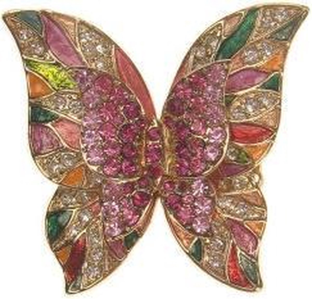 Ring vlinder met strass per stuk