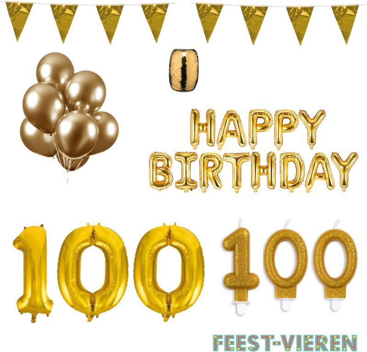 100 jaar Verjaardag Versiering Pakket Goud