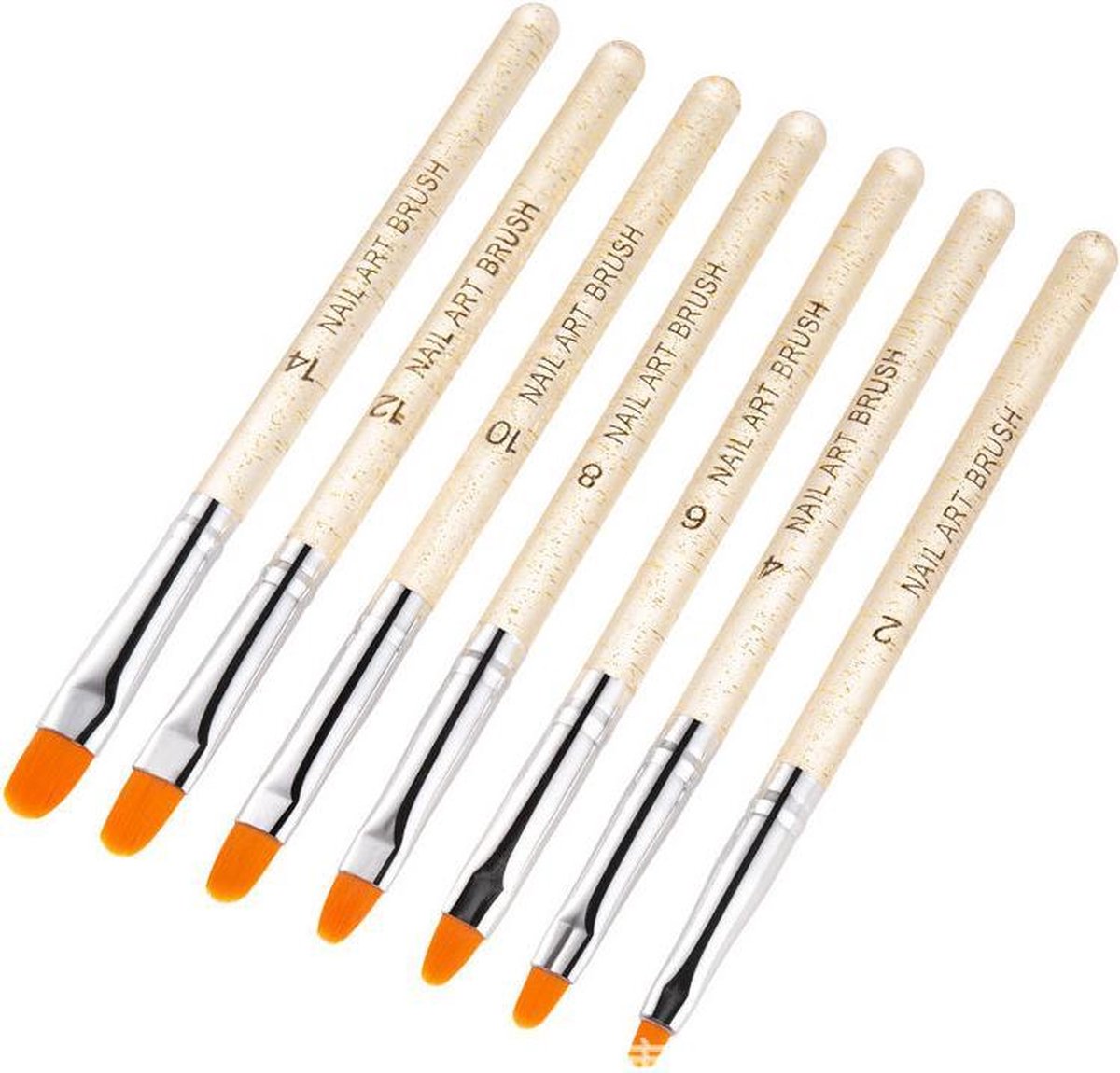 GUAPÀ - Gel Penselen Set Goud - 7 stuks - High Quality Gel & Nail Art Brush