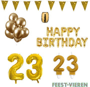 23 jaar Verjaardag Versiering Pakket Goud