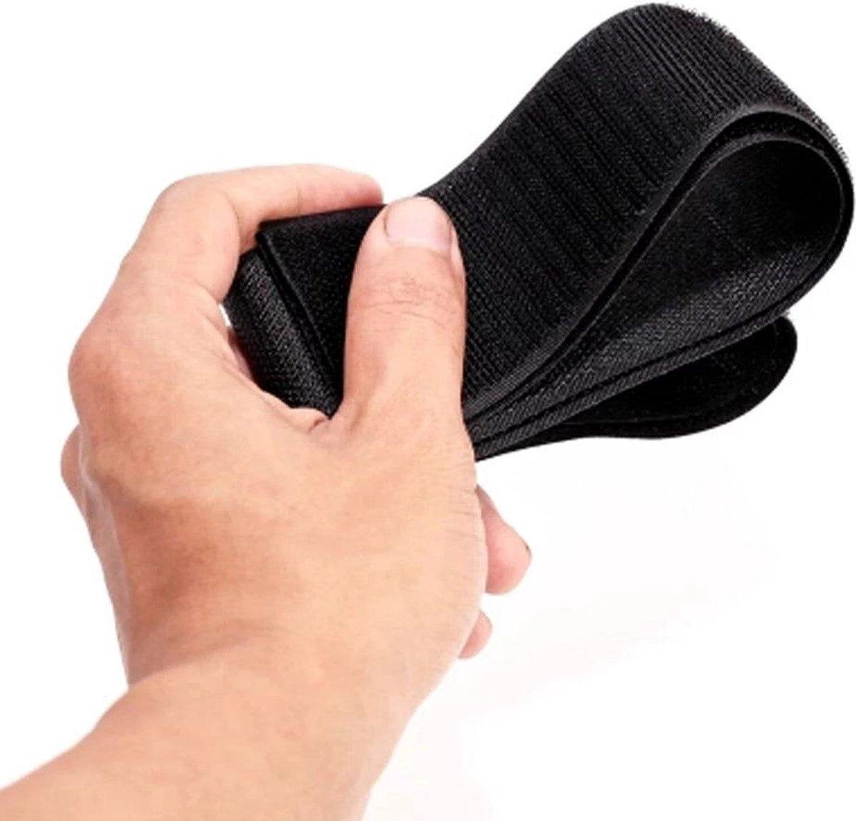 Auto accessoire achterbak kofferbak organizer verdeler zelfklevende klittenband extra sterk elastisch zwart
