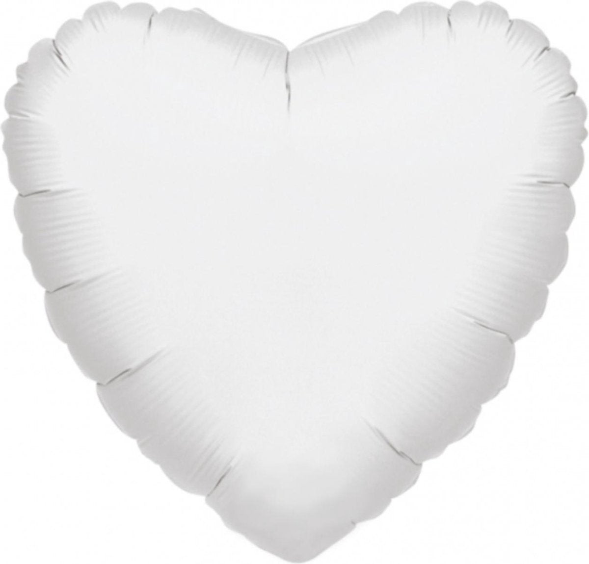 Folieballon - Hart - Wit - 45cm - Zonder vulling