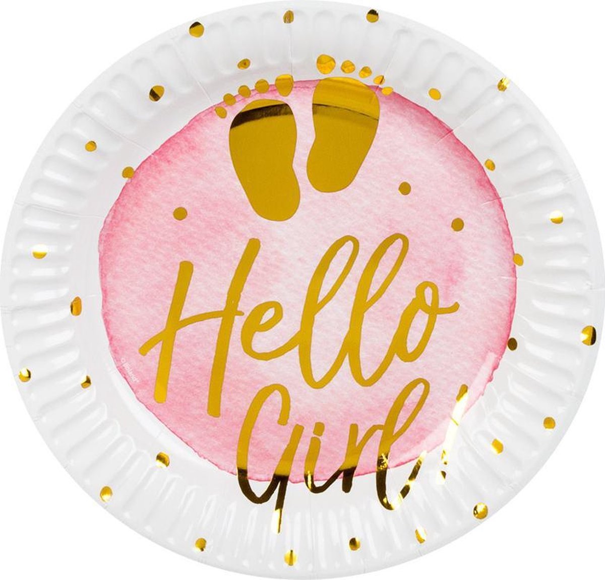 Boland Bordjes Hello Girl! Meisjes 18 Cm Papier Wit/roze 6 Stuks
