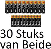 30 kodak xtralife AA & 30 kodak xtralife AAA Batterijen