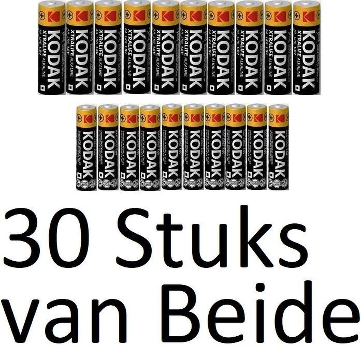 30 kodak xtralife AA & 30 kodak xtralife AAA Batterijen