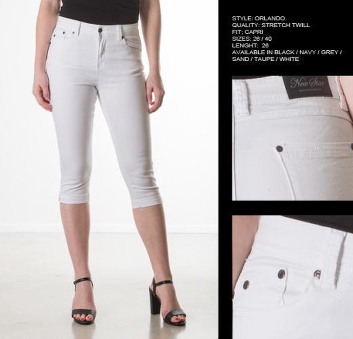 New Star dames capri broek Orlanda wit - maat 32