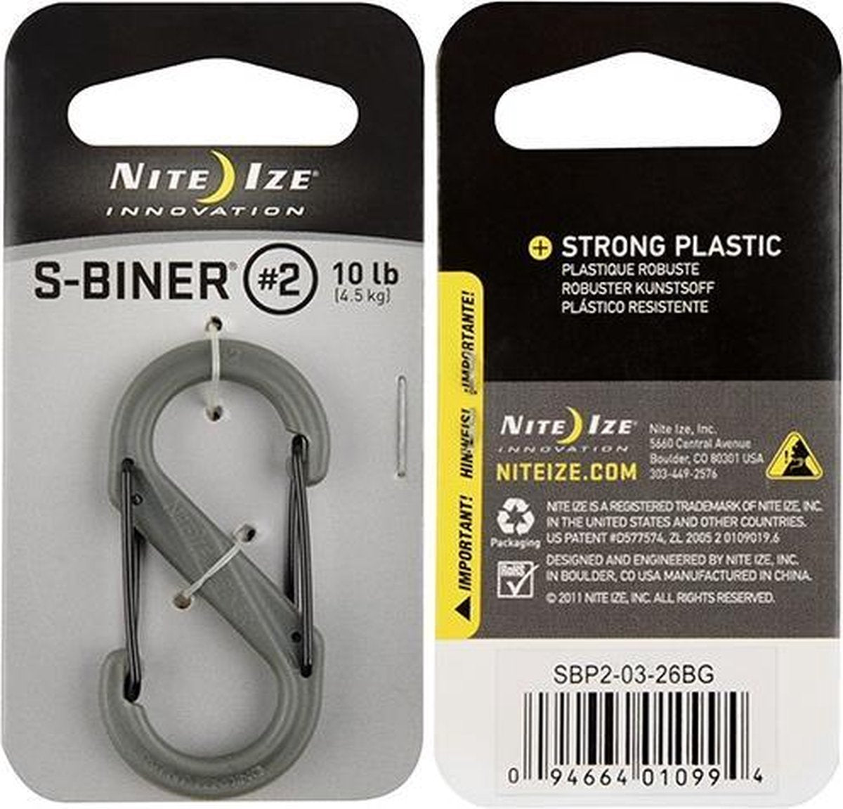 NITE IZE S-Biner 2 - plastic - foliage - black gates