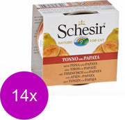 Schesir Kat Blik Gelei 75 g - Kattenvoer - 14 x Tonijn&Papaja