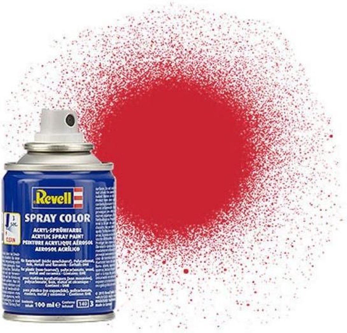Revell #330 Fire Red - Satin  - Acryl spray - 100ml Verf spuitbus
