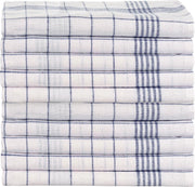 10 stuks poleerdoek half linnen glazendoek blauw 50 x 70 cm