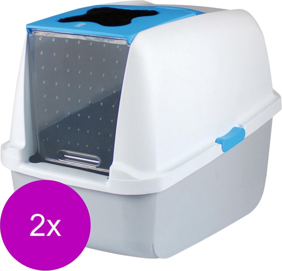 Catit Kattentoilet - Kattenbak - 2 x 56x39x46 cm Grijs Blauw