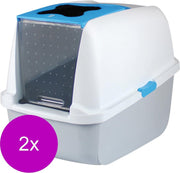 Catit Kattentoilet - Kattenbak - 2 x 56x39x46 cm Grijs Blauw