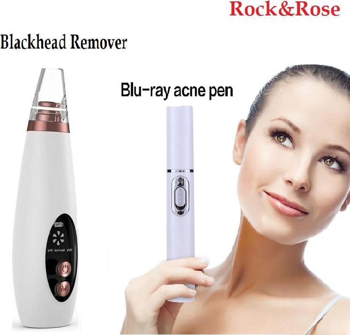 Blackhead Remover + Acne hitte-pen - Anti acne blauw licht pen - BlackHead Eater Vacuüm - Meeters Acne verzorging – Elektrische Vacuüm Mee-eter Verwijderaar - Puisten Verzorging - Pore Cleaner - Gezichtsverzorging – Pore Suction Cleaner