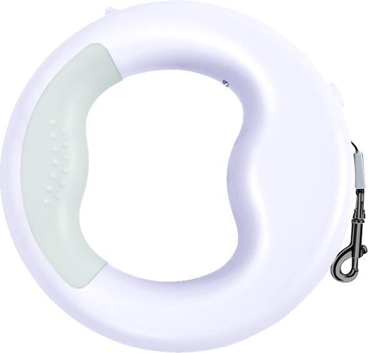 Flexibele intrekbare Hondenriem Ring met Led verlichting Wit - 3 meter lijn