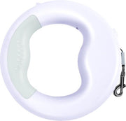 Flexibele intrekbare Hondenriem Ring met Led verlichting Wit - 3 meter lijn