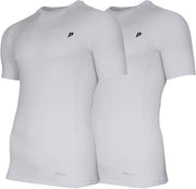 2-Pack Donnay compressie shirt korte mouw - Baselayer - Heren - Maat S - Wit