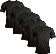 Functioneel Sportshirt - Zwart - Polyester - Maat S - 5 stuks