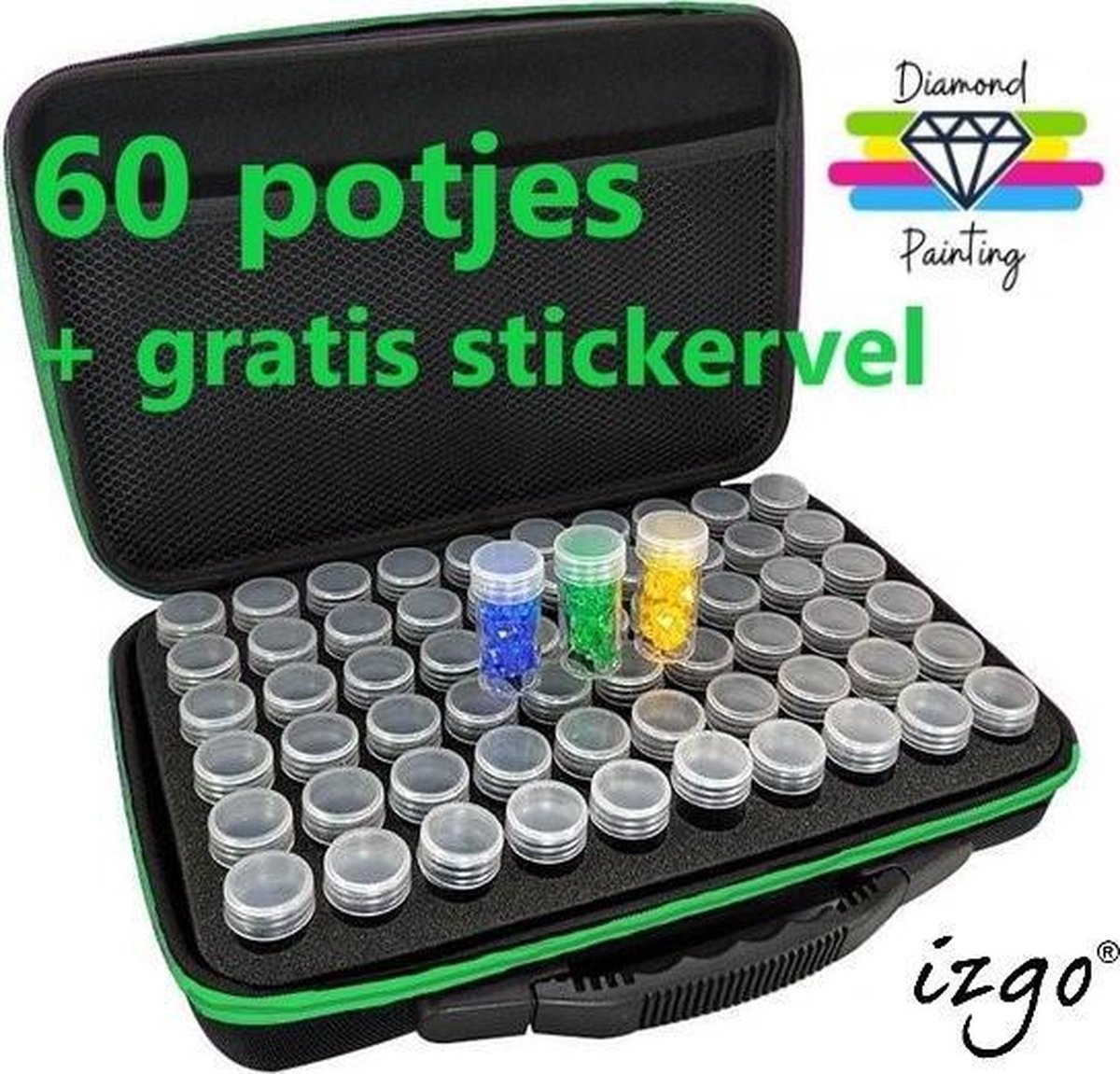 Diamond Painting Hobby - Sorteerdoos - Opbergdoos - Koffer 60 - Groen