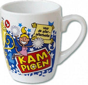 Mok - Cartoon Mok - Voor de allerbeste kampioen - Gevuld met een verpakte toffeemix - In cadeauverpakking met gekleurd krullint