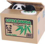 I-total Spaarpot Panda Junior 12 X 9 X 10 Cm Naturel/groen