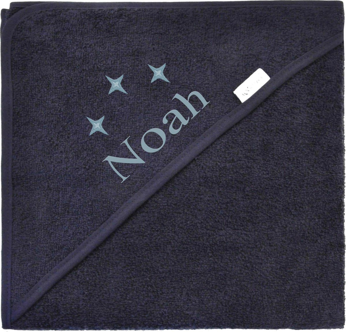 Badcape uni line - navy - met GRATIS geborduurde naam