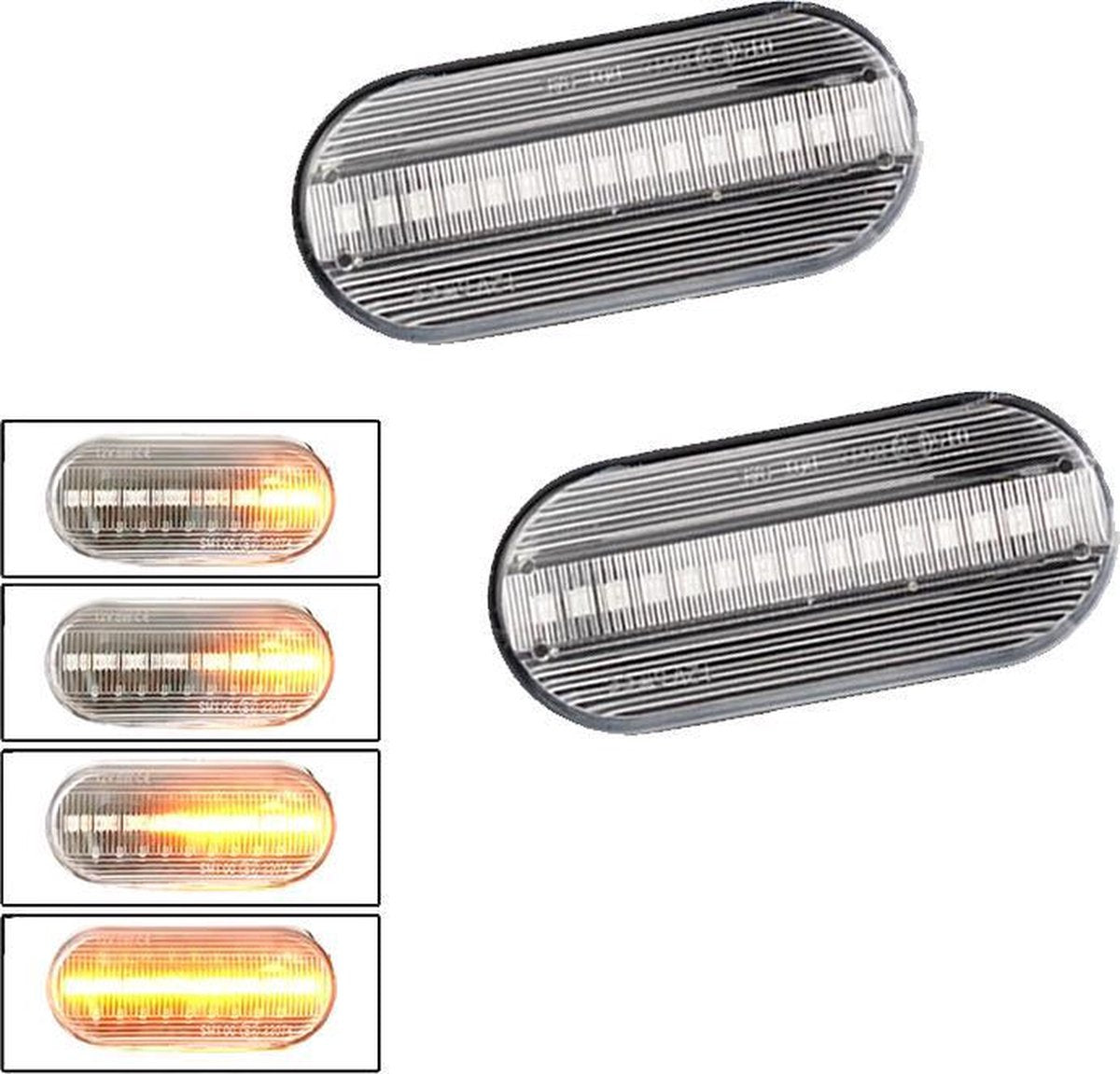 LED Dynamic Zijknipperlichten voor Seat Ibiza 6L - Cordoba - Toledo 1M - Leon 1M / 14805294 / Wit - Transparant