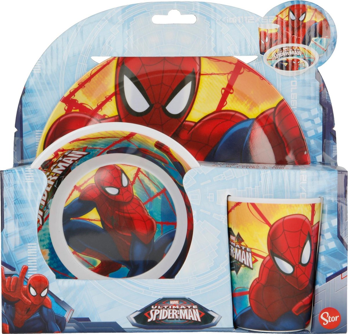 Spiderman Melamine ontbijtset / eetset 3 delig