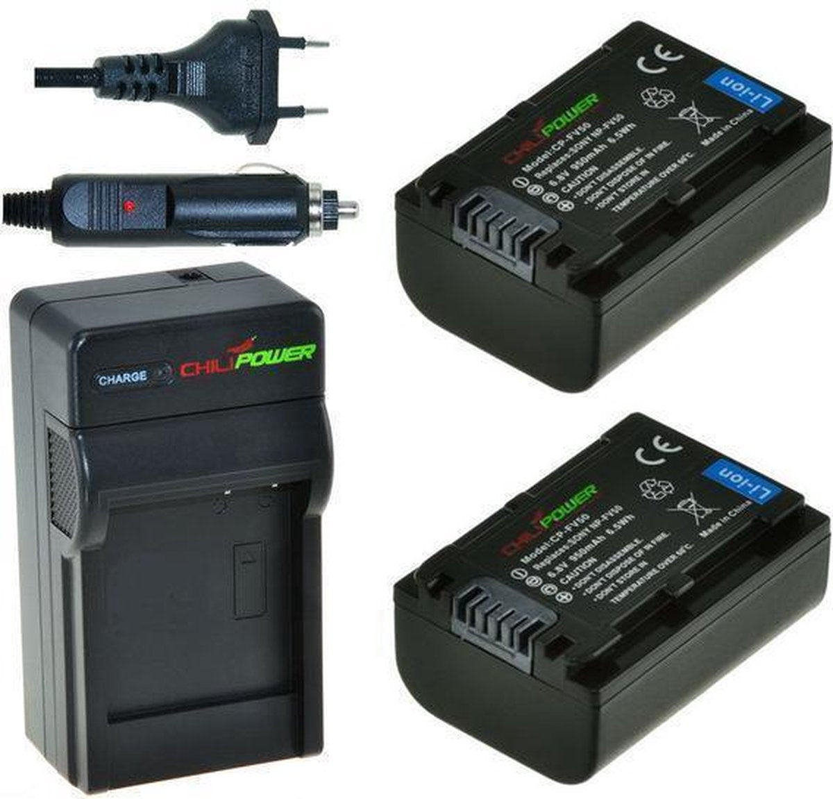 ChiliPower NP-FV30 / NP-FV50 Sony Kit - Camera Batterij Set
