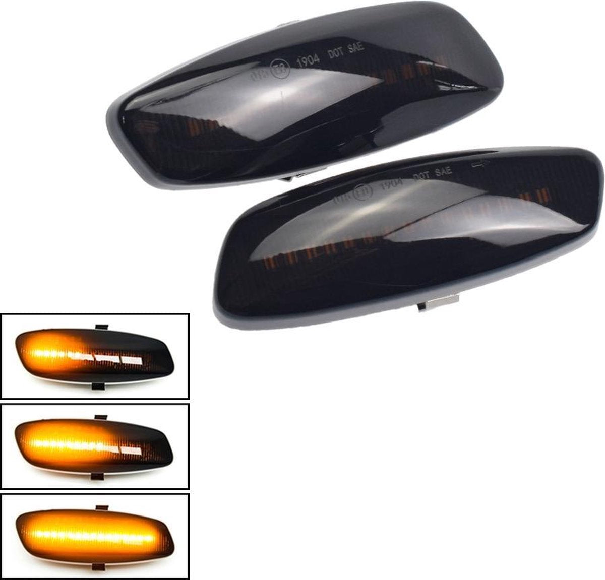 LED Dynamic Zijknipperlichten voor Peugeot 207 308 3008 5008 RCZ / Smoke - Zwart