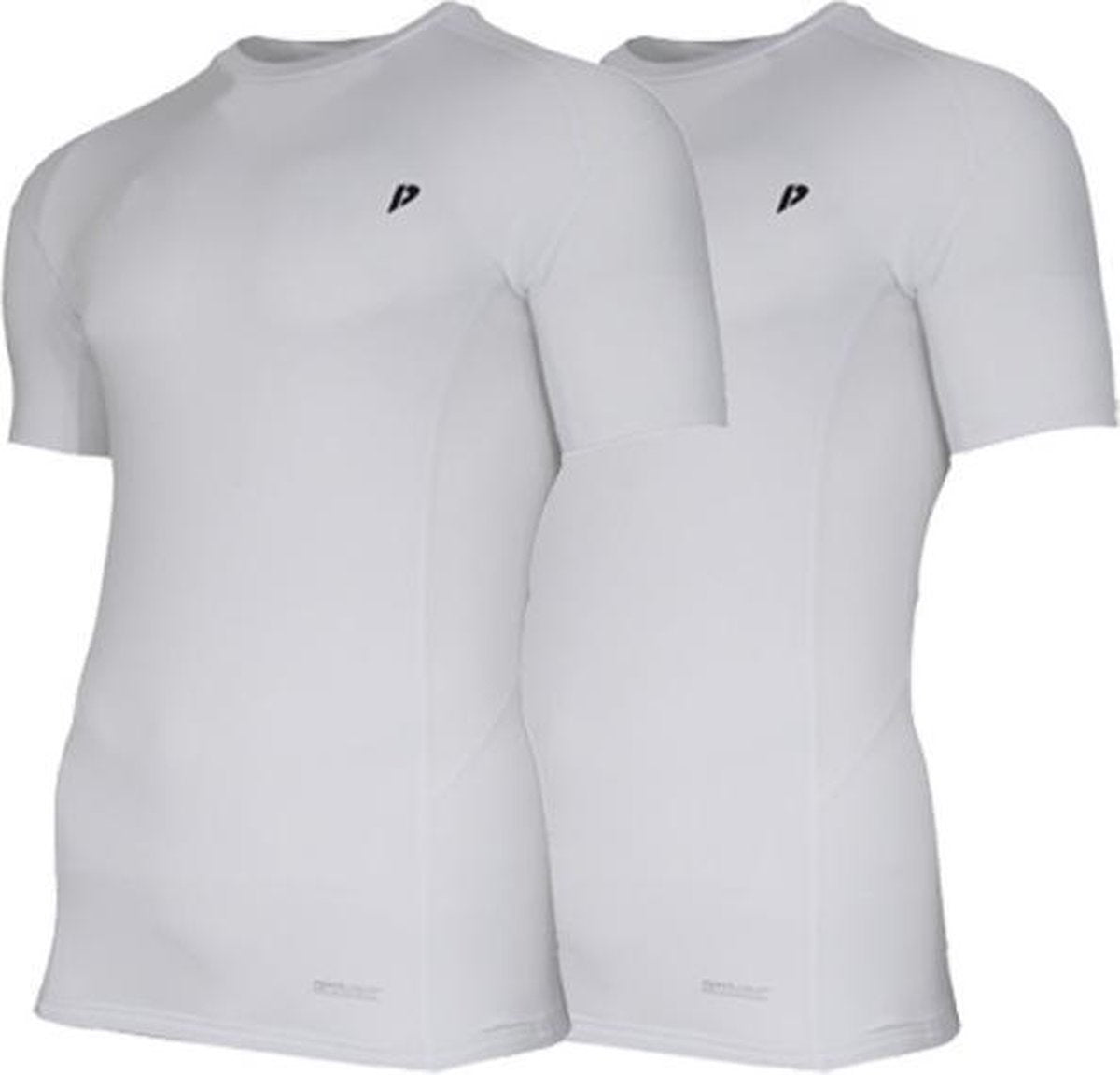 2-Pack Donnay compressie shirt korte mouw - Baselayer - Heren - Maat XXXL - Wit