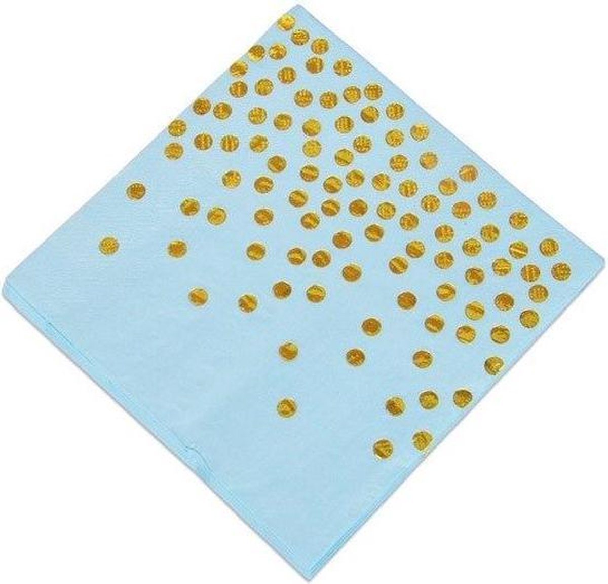 Servetten  Blauw/Goud met stippen 20 stuks
