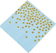 Servetten  Blauw/Goud met stippen 20 stuks