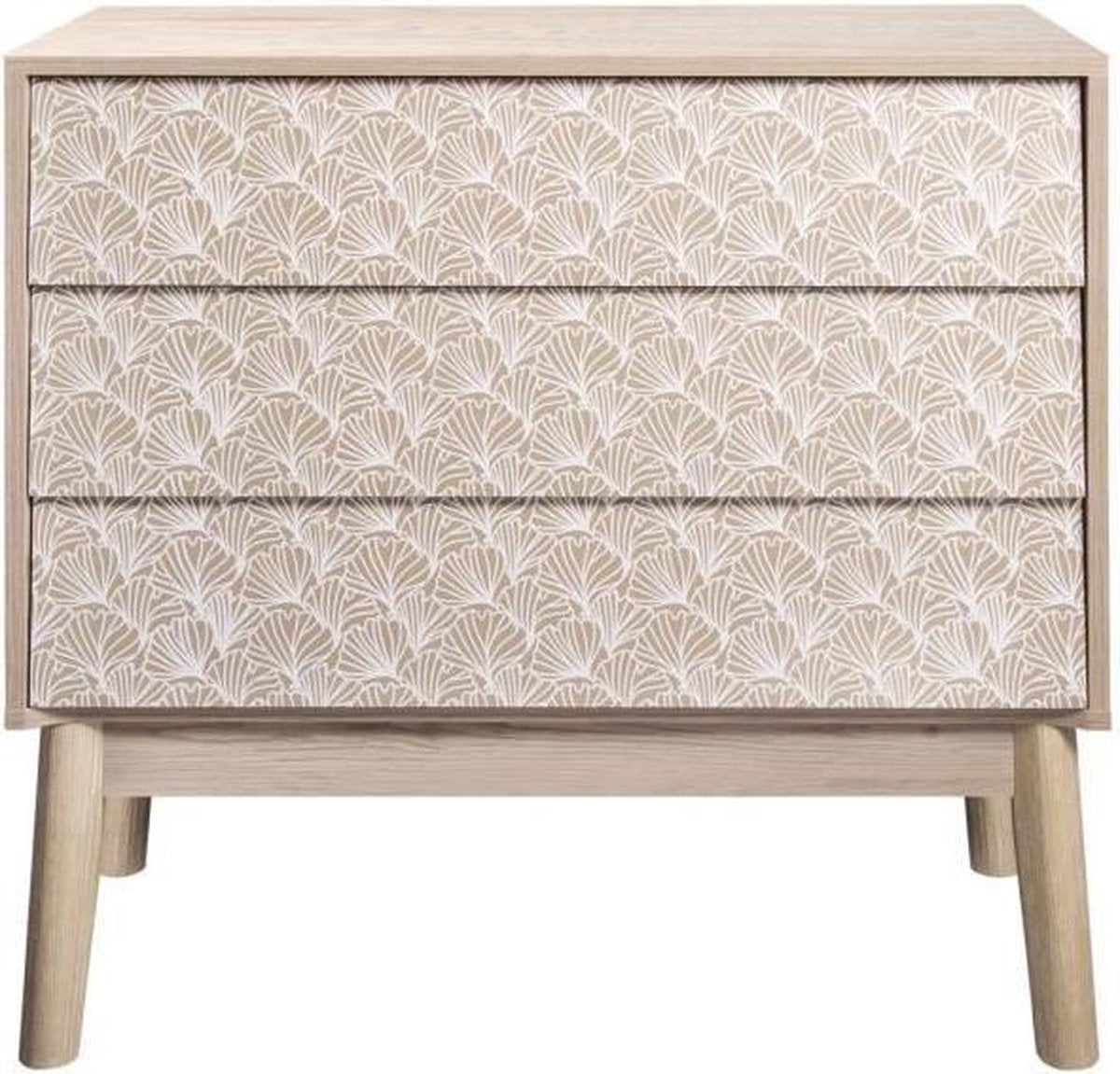 SOFIA ladekast met 3 lades - Hout en groen - L 80 x D 40 x H 75 cm