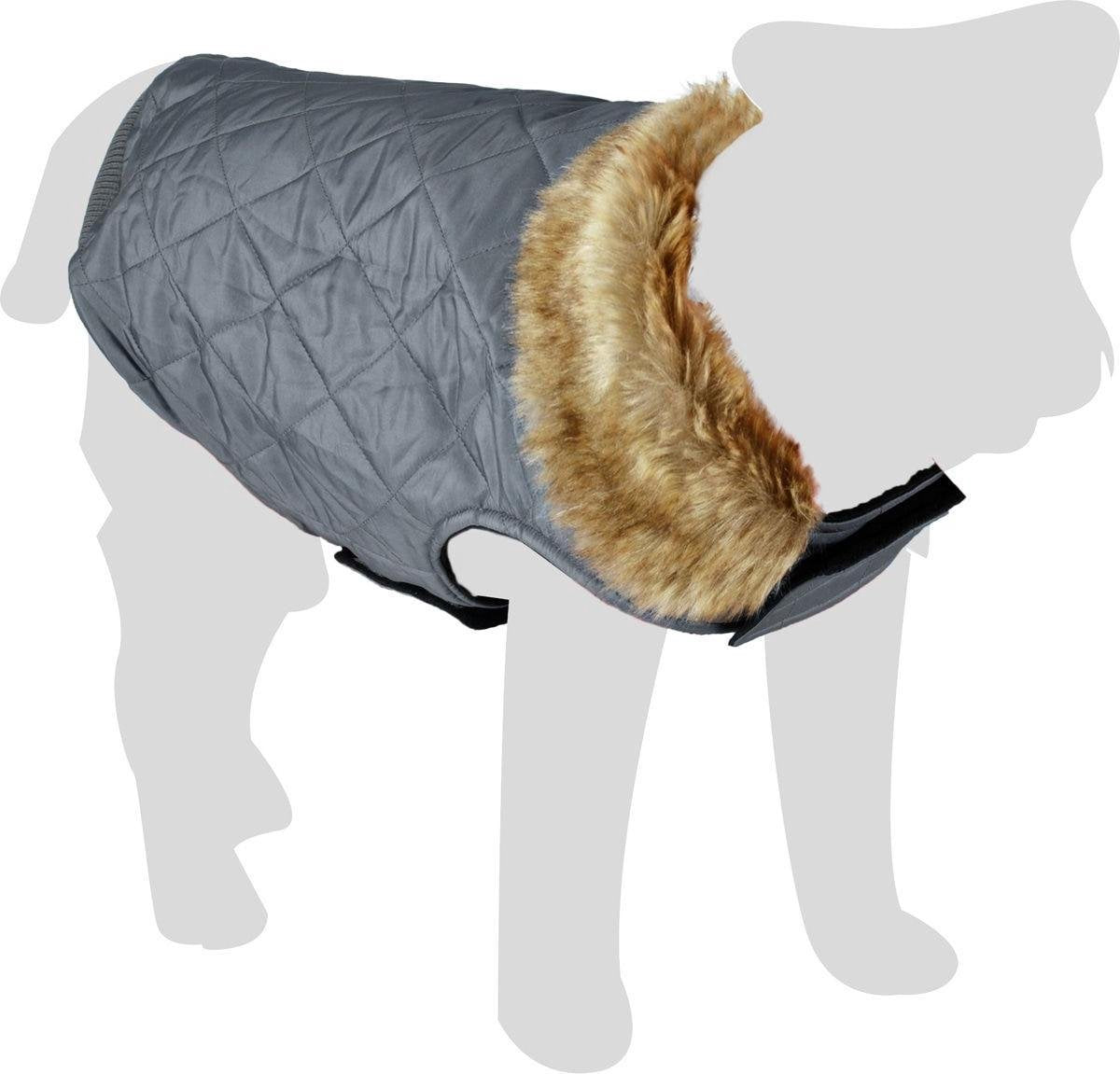 Flamingo Honden Winterjas Elia Grijs - Grijs/Bruin - 46 - 52 cm x 30 cm