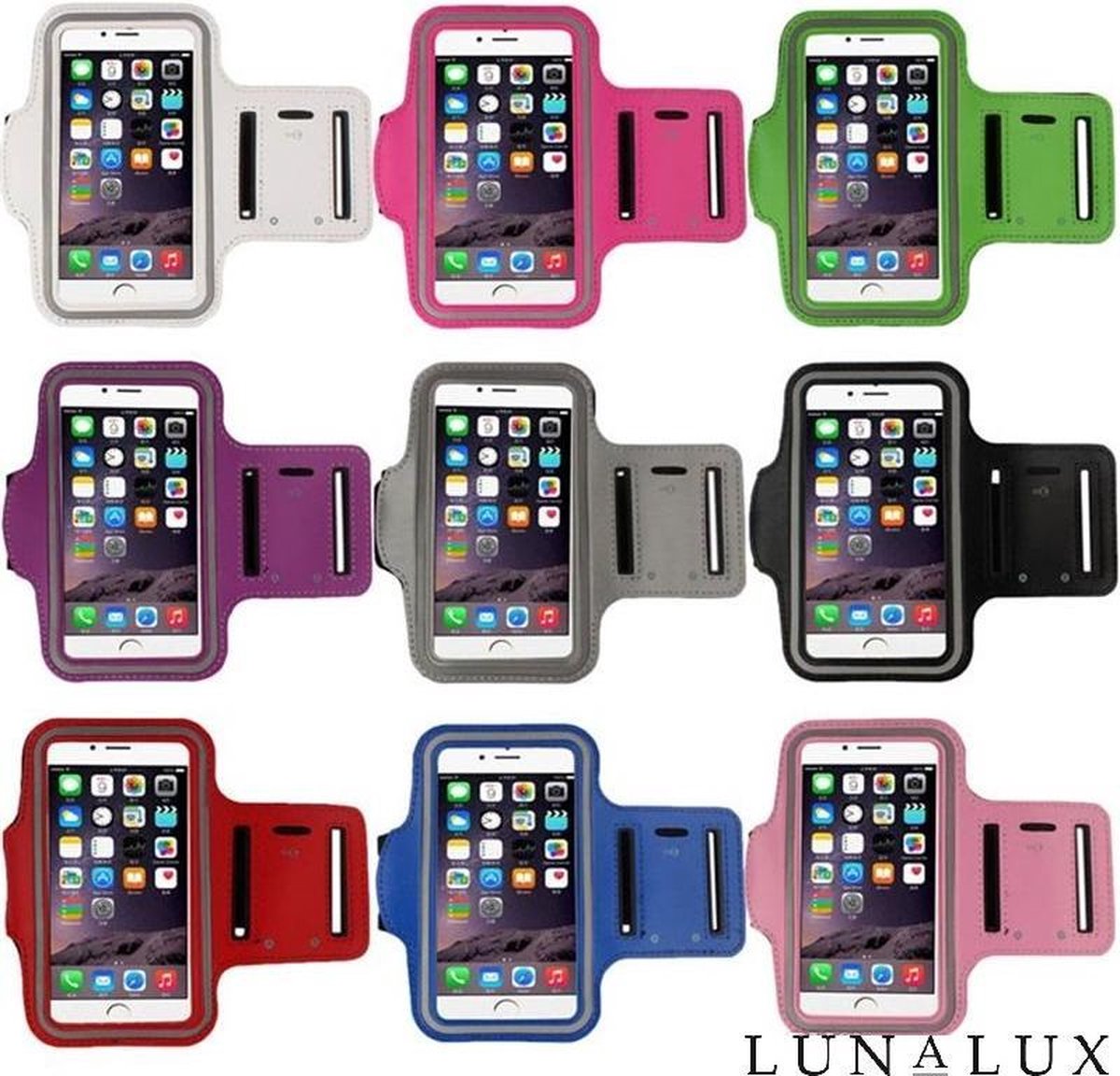 Sportarmband voor telefoon - Maat XL - Hardloop arband - Wit - Inclusief ruimte voor sleutels en pasjes - Geschikt voor middelgrote telefoons - Hardloopband - Riem - Universeel -  - Grote maat