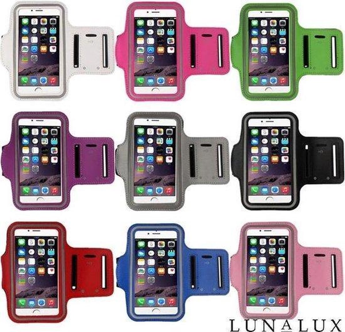 Sportarmband voor telefoon - Maat L - Hardloop arband - Blauw - Inclusief ruimte voor sleutels en pasjes - Geschikt voor middelgrote telefoons - Hardloopband - Riem - Universeel -