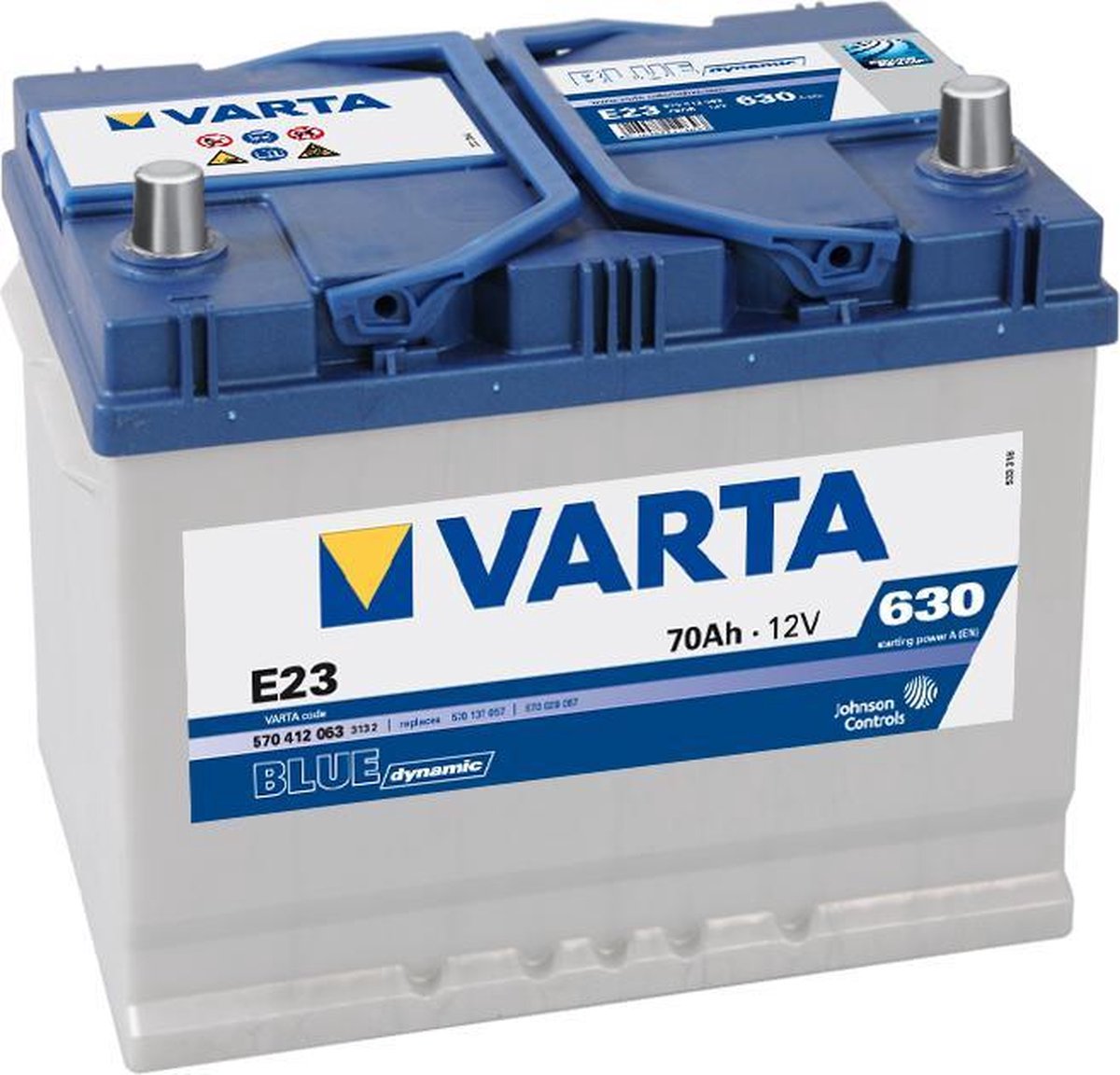 Varta BLUE Dynamic 570412063 3132 E23 12Volt 70 Ah 630A/EN Start Accu 4016987119693