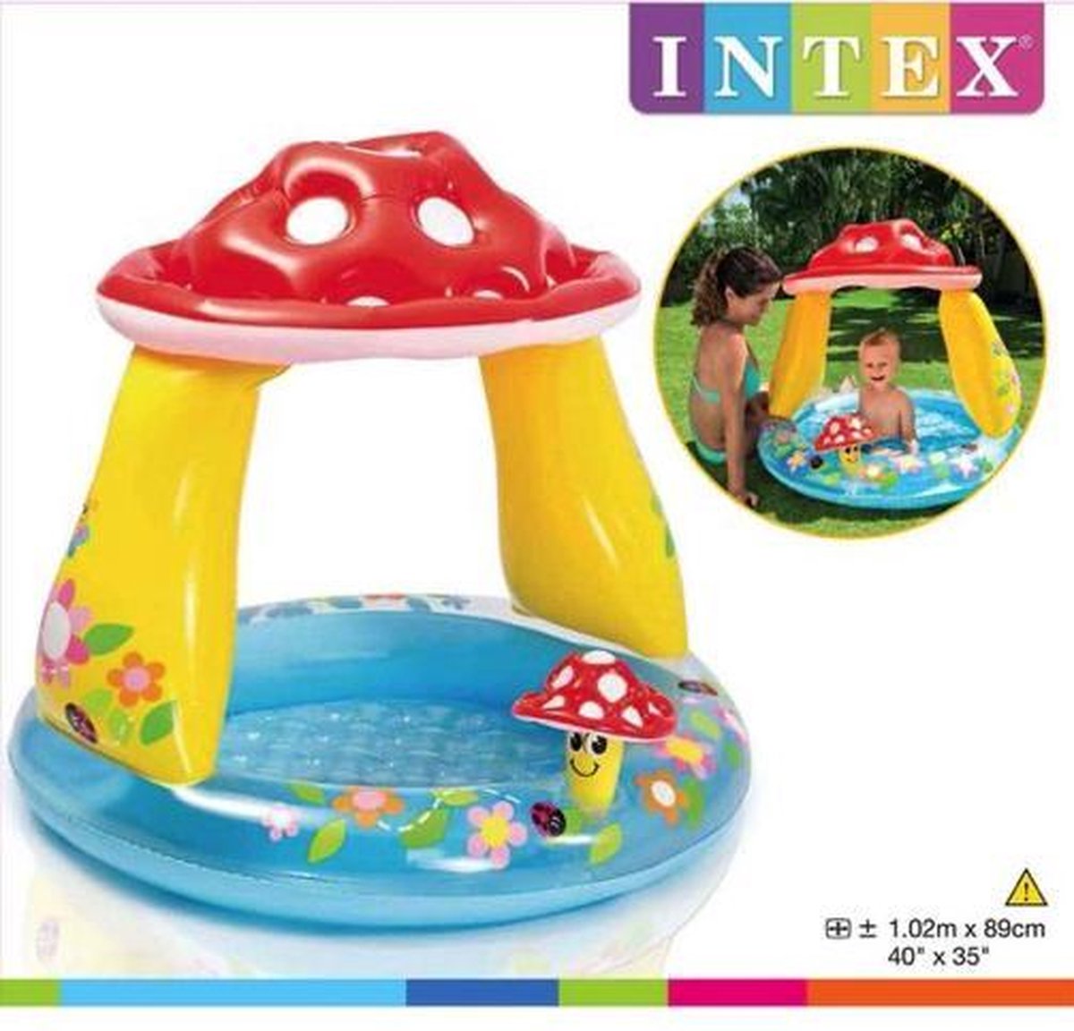 Intex Babyzwembad Paddenstoel - 102x102x89cm