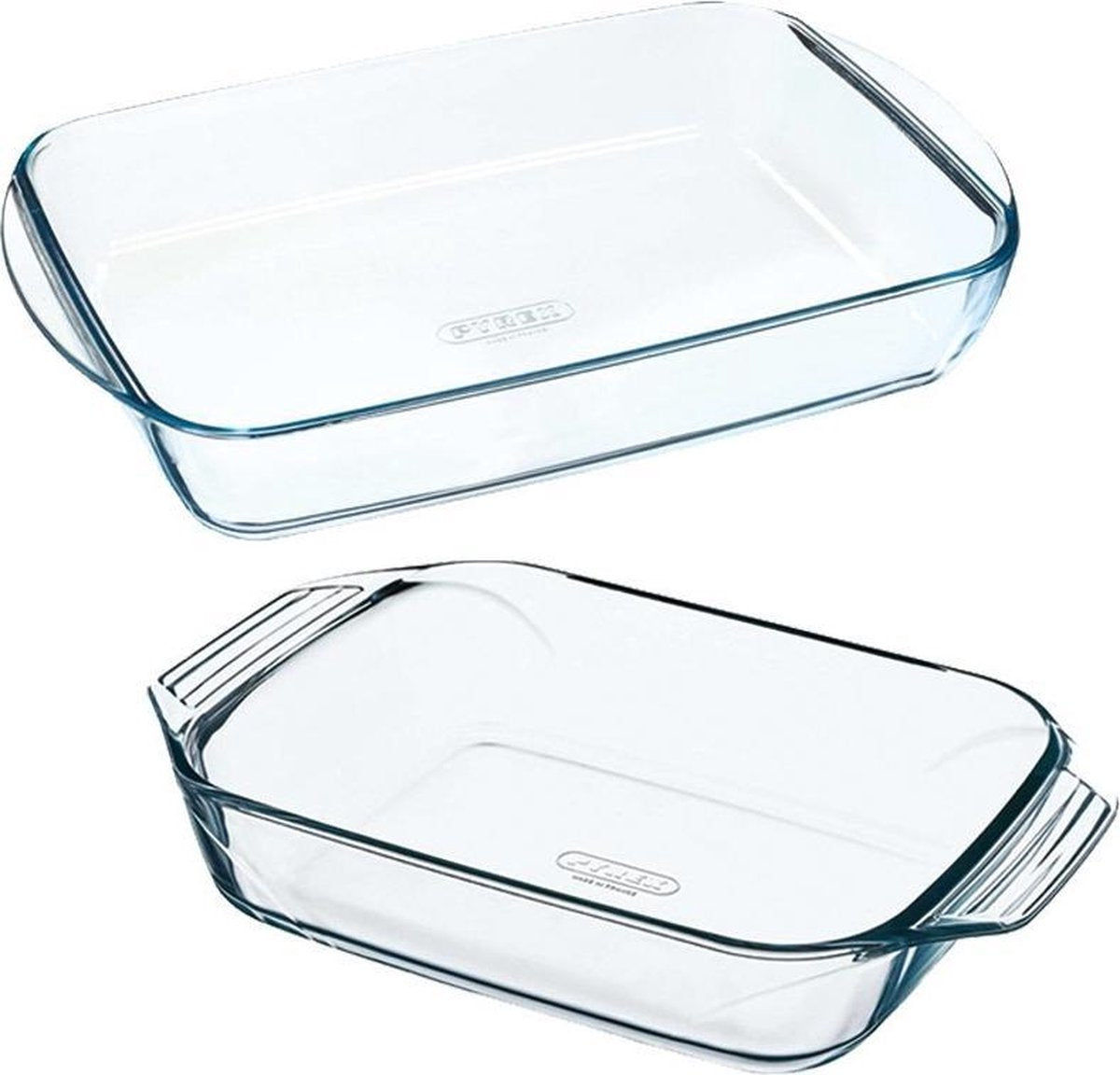 2x Glazen ovenschaal 1